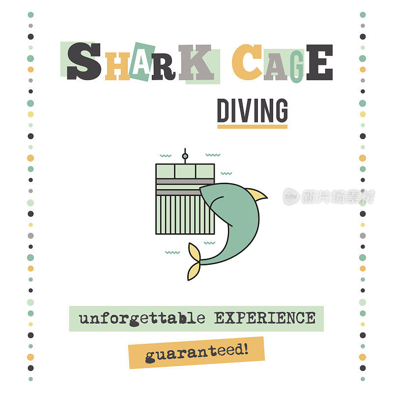 Shark cage diving banner